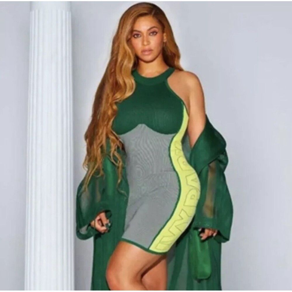 IVY PARK Adidas Knit Logo Bodycon Dress Green Size 3XL‎ Beyoncé